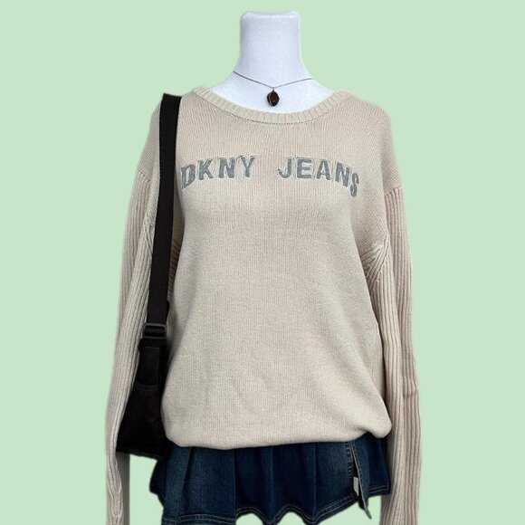 y2k dkny downtown cyber skate ribbed knit sweater - Picture 1 of 8